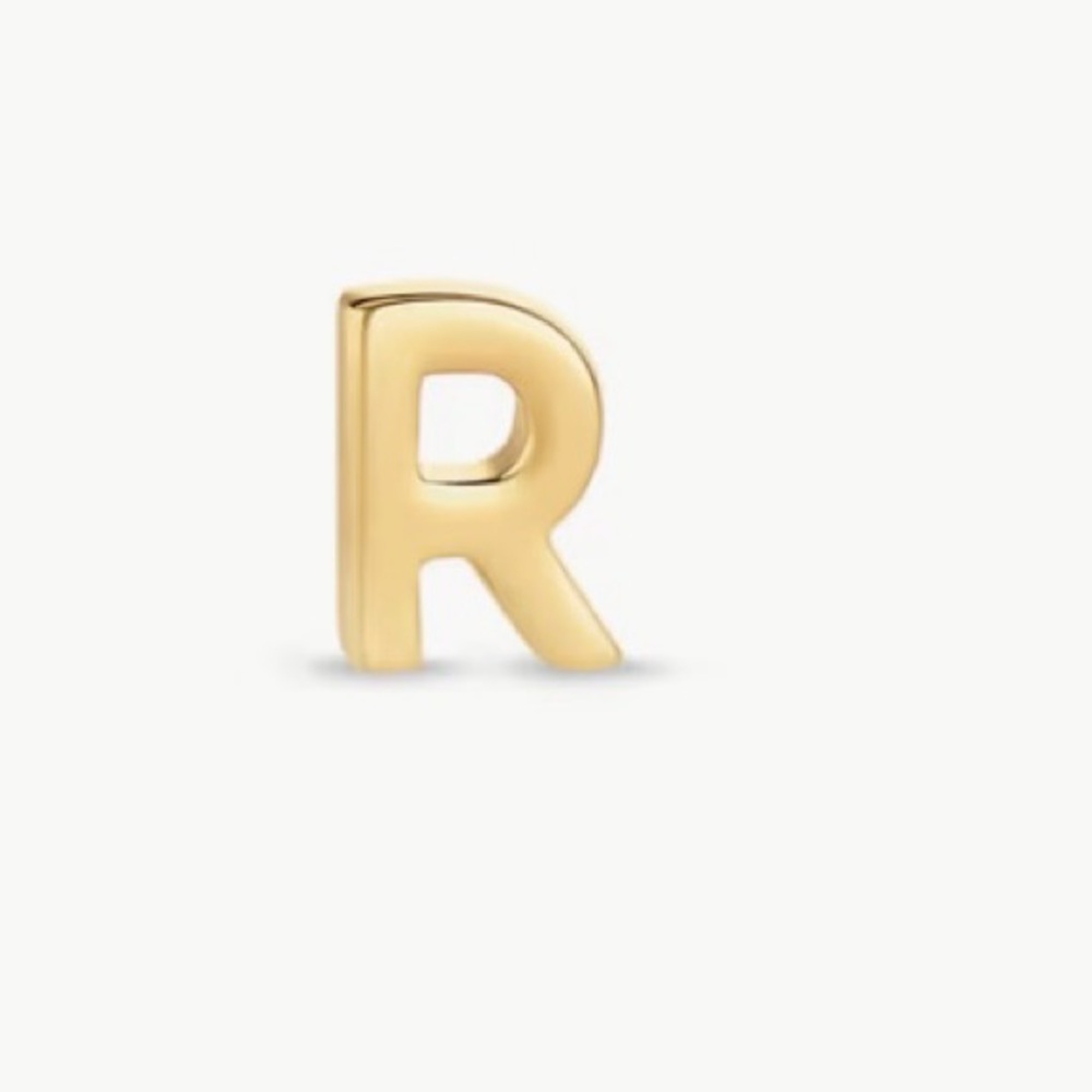 Kendra Scott Gold Initial 'R' Earring - Picture 4 of 4